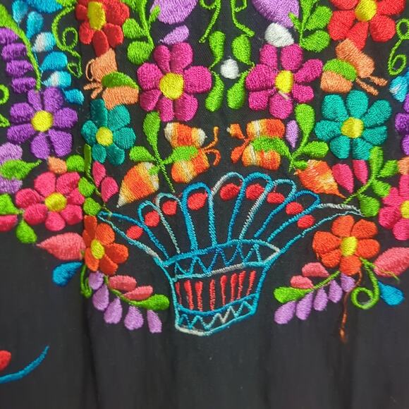 Babydoll Colorful Embroidered Maxi Dress Cosplay Women's Size Medium - Picture 7 of 11